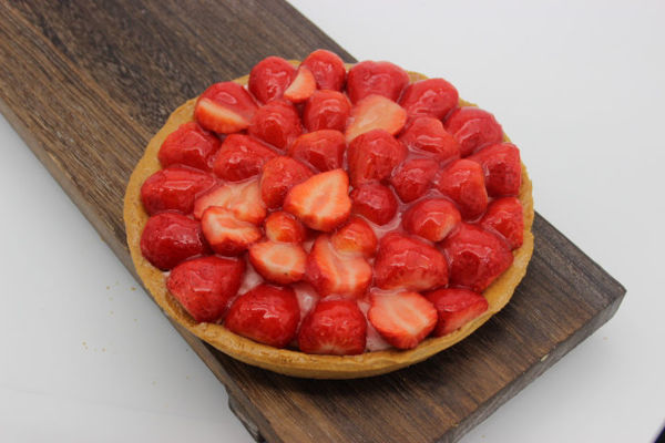 Afbeelding van Aardbeienvlaai op linzenbodem